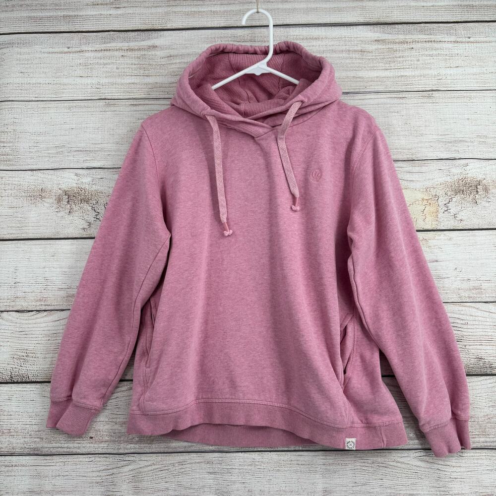 Fat‎ Face Waffle Knit Lined Hoodie Sweatshirt Womens M Pink Stretch